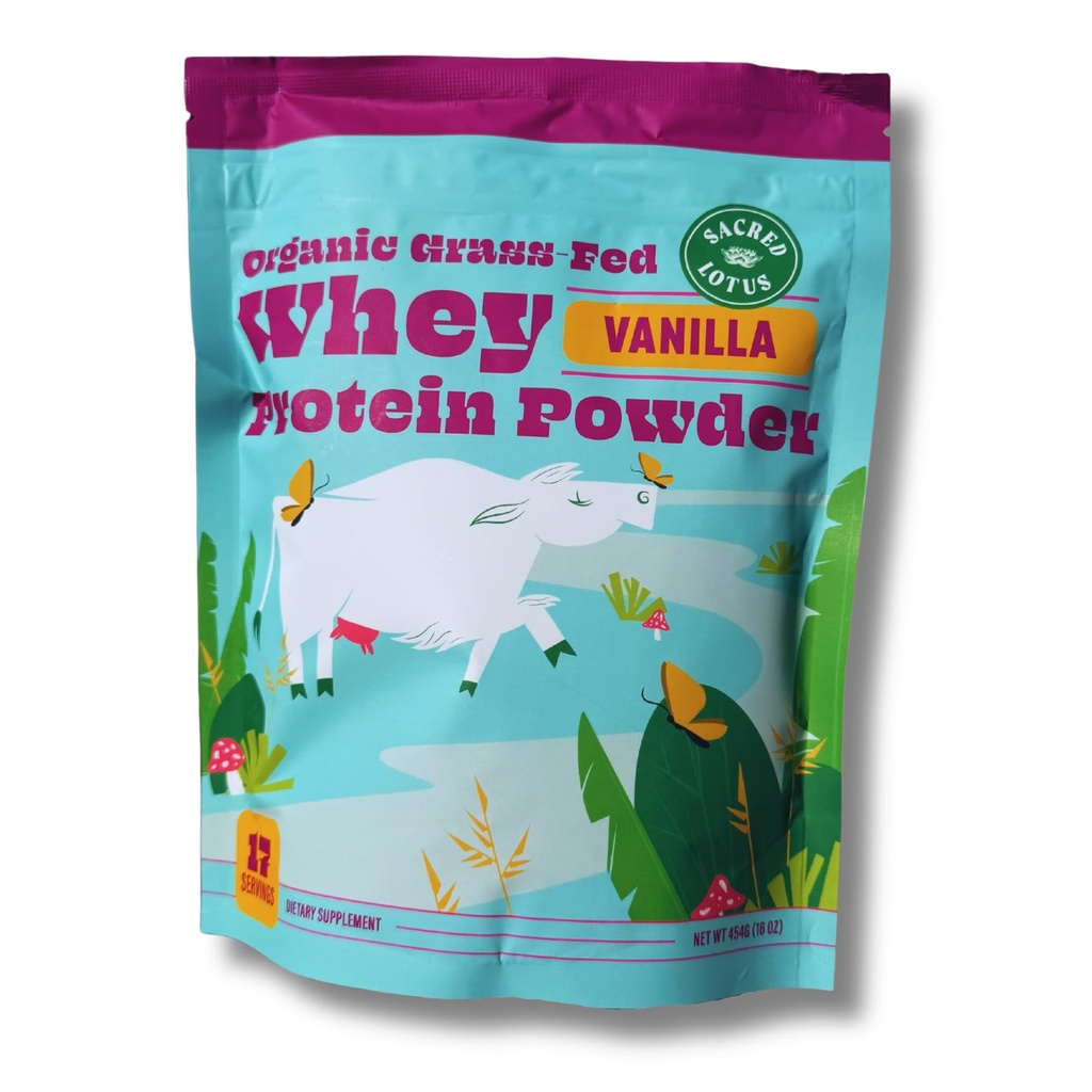 SunLife Organics Grass Fed Whey Protein Powder Vanilla | 100% Bio-Pulver für Männer & Frauen, Natürlich mit Cacao, Coconut Creamer und Stevia (16 Oz) 15 Servierungen