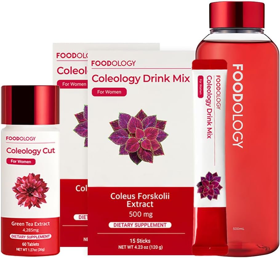 FOODOLOGY Redbottle 1-Monat Burning Set/Coleology Drink Mix(2ea) & Coleology Cut(1ea) & Wasserflasche(1ea)