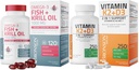 Bronson Vitamin K2 (MK7) mit D3 Ergänzung Omega-3 Fisch + Krill Öl 1000 MG