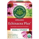 Médicaments traditionnels Echinacée biologique Plus avec thé à base de plantes Spearmint, favorise la fonction immunitaire, (paquet de 1) - 16 sachets de thé