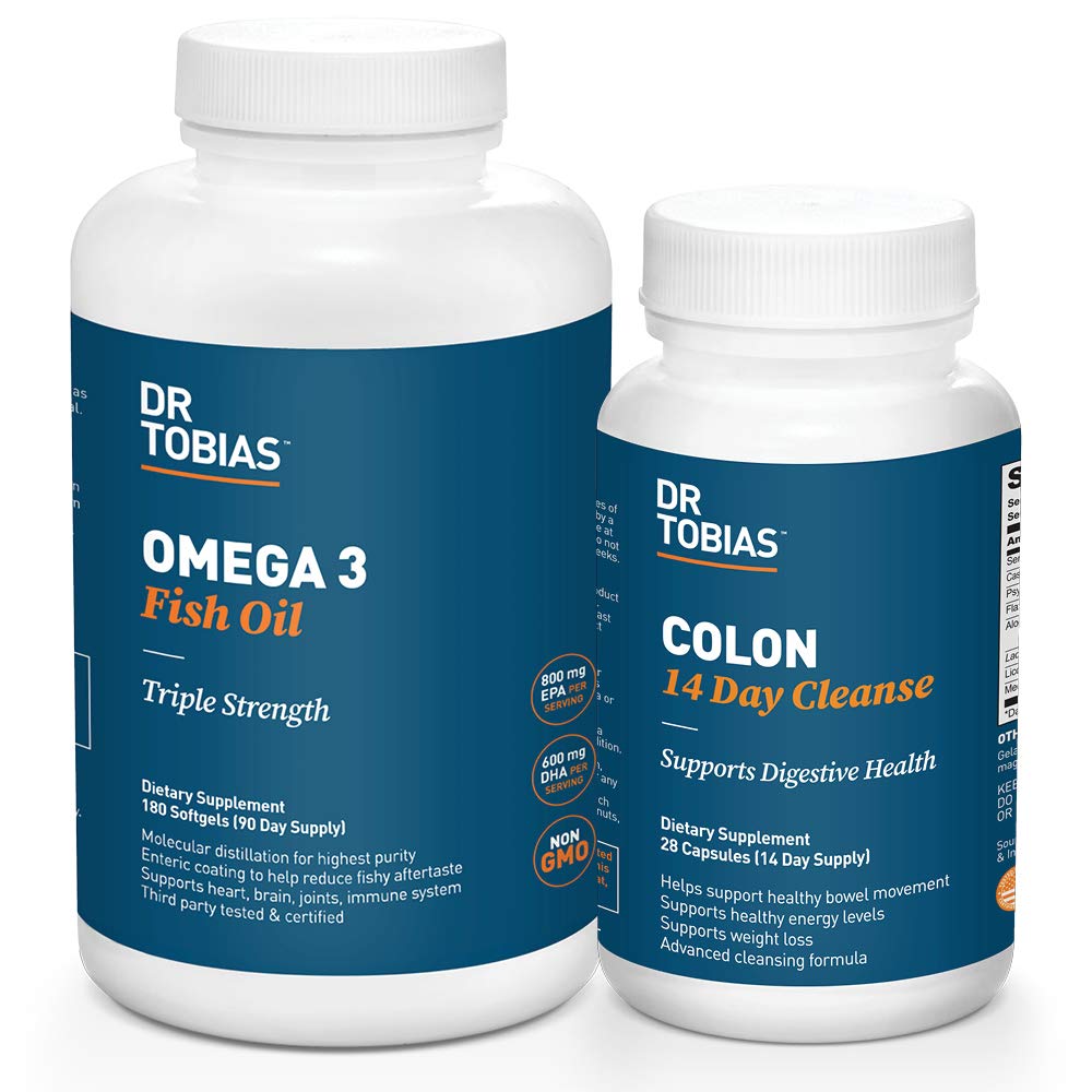 Dr. Tobias Omega 3 Fischöl und Colon 14 Day Cleanse für verbesserte Verdauung und Gesamtgesundheit