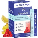 Electrolytes de Blueshift - Paquets de poudre d'électrolytes naturels, Paquets d'hydratation biologique, Bâtons de boisson d'électrolyte sans sucre, Paquet de service unique - Arôme de framboise citron, Bâtons de poudre (10 Pack)
