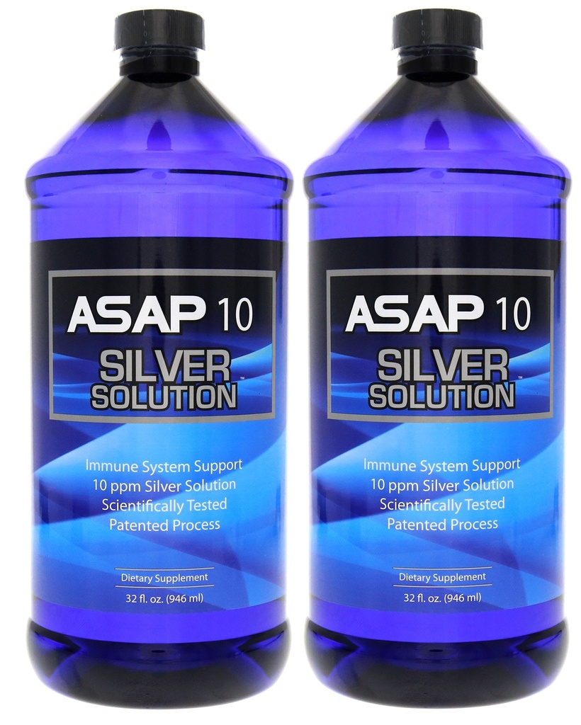 American Biotech Labs ASAP 10 PPM Silber Sol Immunsystem Unterstützung | 2 Packung von 32 Oz Totalling 64 Oz