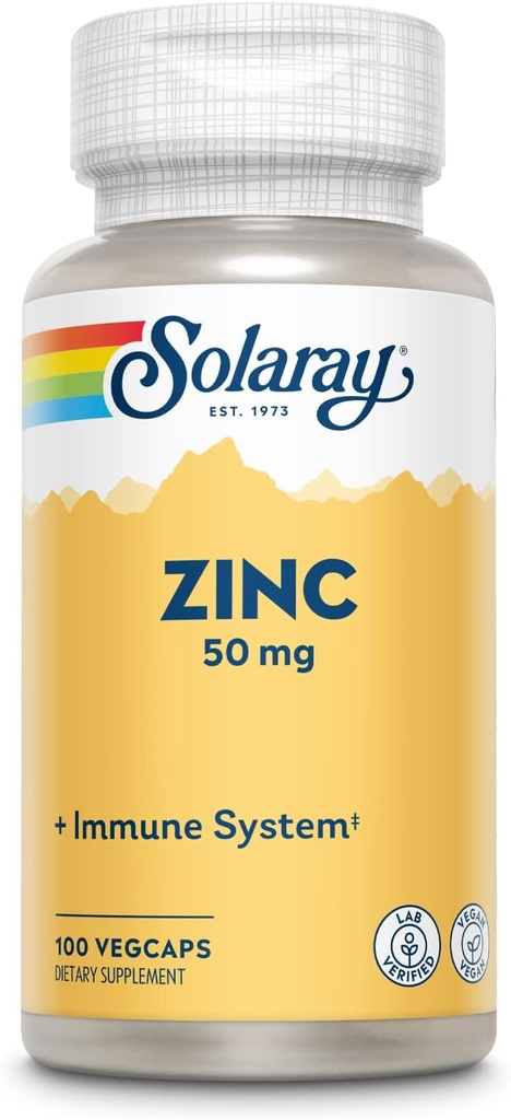 Zink 50mg Solaray 100 Veg Cap - Pack von 3