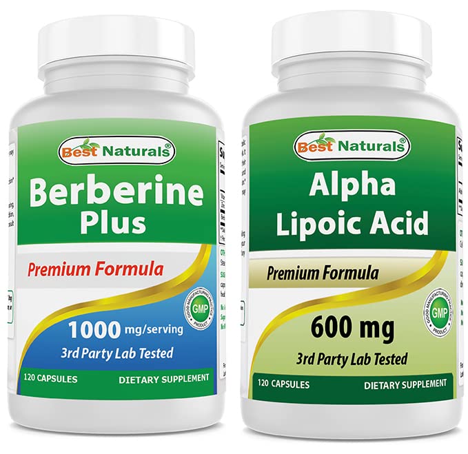 Meilleurs naturels Berberine Plus 1000mg et acide lipoïque alpha 600 mg