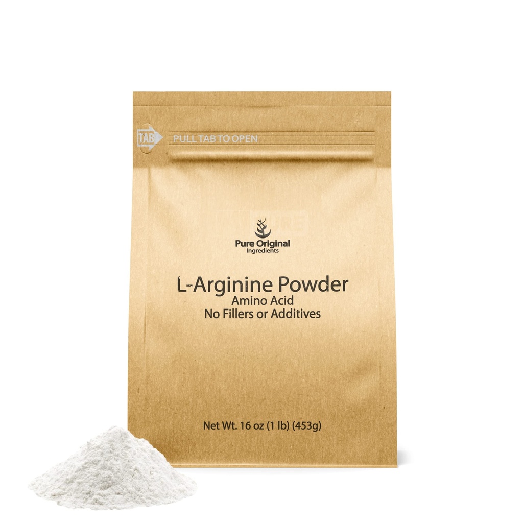 PURE ORIGINAL INGRÉDIENTS Poudre L-Arginine (1 lb) Acide aminé, sans remplissage, supplément alimentaire