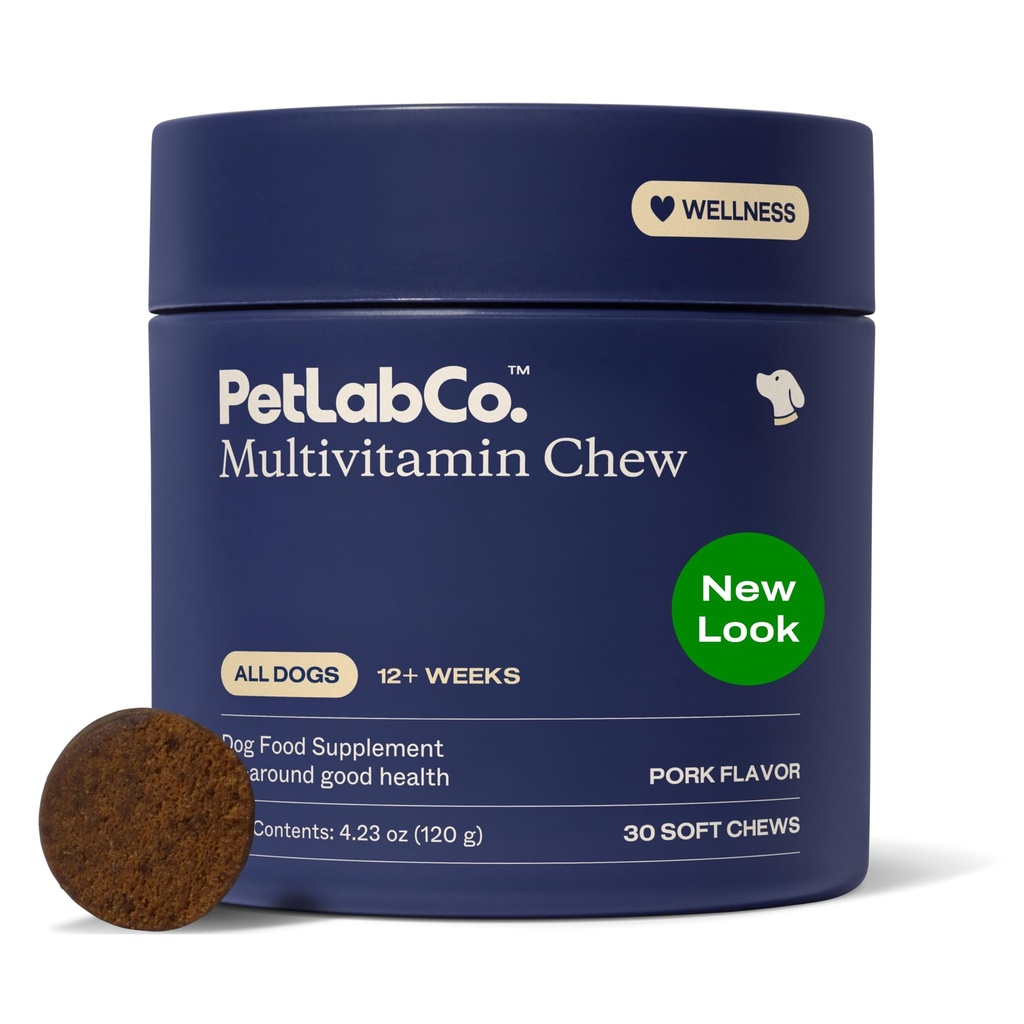 PetLab Co. 22 in 1 Hund Multivitamin - unterstützen Hund Immunantwort, Haut, Mantel, Gelenke & Gesamtgesundheit - Vitamine A, E, D, B12, Mineralien, Antioxidantien - Kaubare Schweineschlamm - Verpackung Mai Vary