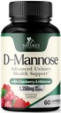 D-Mannose Supplement 1.350 mg mit Cranberry & Hibiscus - Effektive Fast-Acting, Flush Die Verunreinigungen für natürliche Blase, Urinary Tract Health Support, für Frauen und Männer, Non-GMO, Vegan, 60 Kapseln