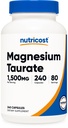 Nutricost Magnésium Taurat 1 500mg; 240 Capsules - Sans gluten, non-OGM, végétalien, 80 portions