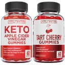 60 Gommies de vinaigre de cidre de pomme Keto Perte de poids avancée + 60 Gommies de cerise de tart avec extrait de graines de céleri