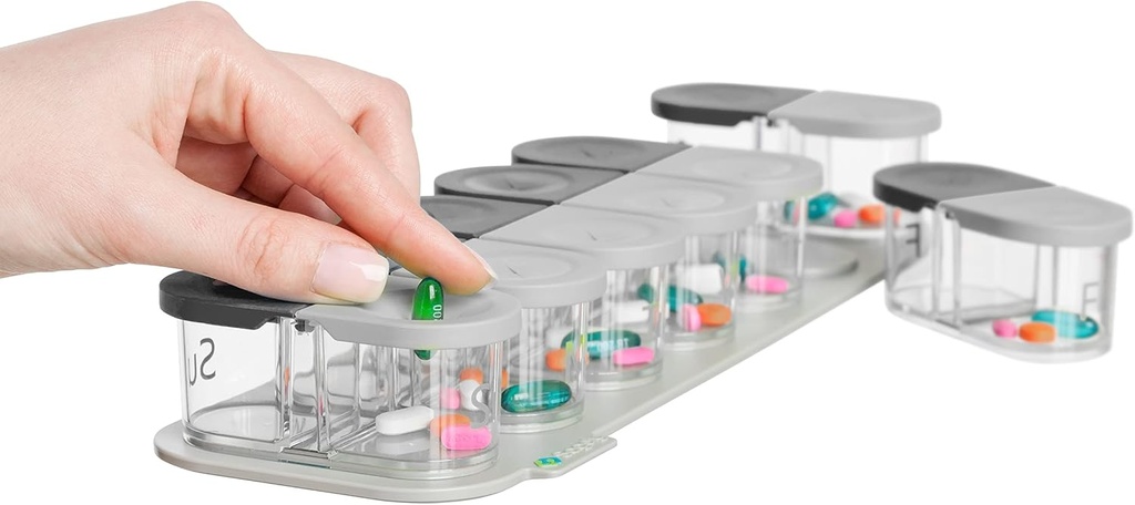 Sagely Smart XL Weekly Pill Trier (en anglais seulement) Adapté à l'utilisation Extra Large Weekly Pill Organizer (en anglais seulement) 12" x 4" x 2"