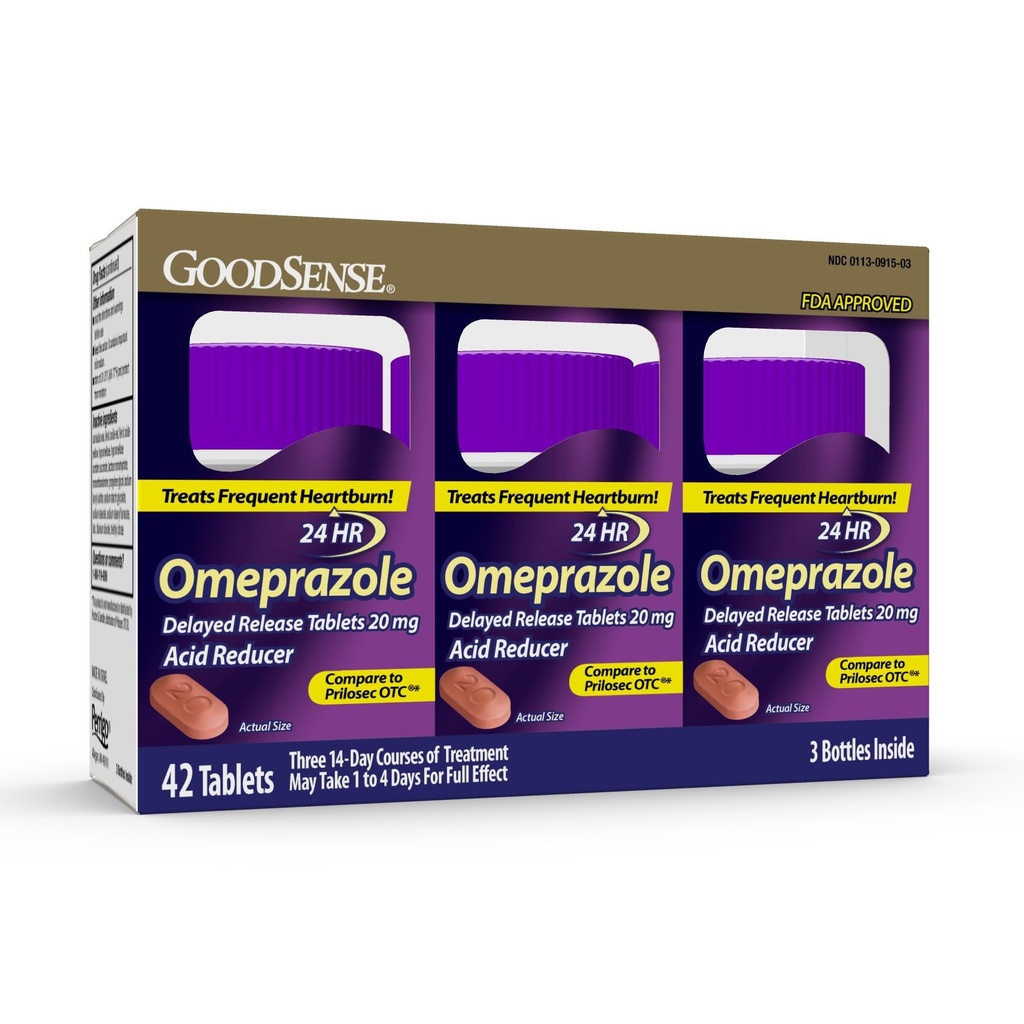 GoodSense Omeprazol Delayed Release Tablets 20 mg, Stomach Säure Reducer für häufige Sodbrennen Behandlung, 42 Count