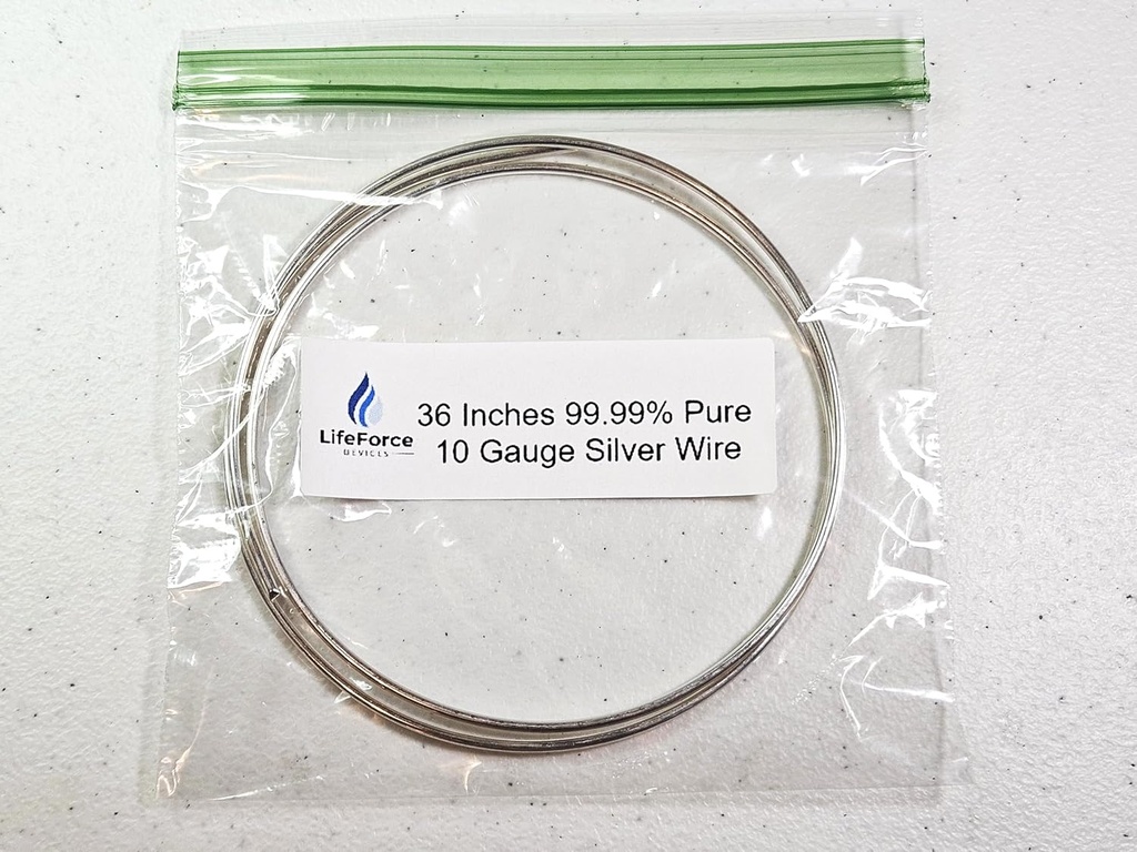 Pure Silver Generator Wires – 9999 Silber Elektroden – Pre-Cut 36-Inch 10 Gauge Wires – Fits LifeForce Generators