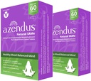 Azendus Mood 400mg 2 boîtes de S-Adendosylméthionine Butanedisulfonate (SAM-e) 120 comprimés enrobés entériques - végétalien, sans gluten, sans soja