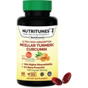 Kurkuma Ergänzung 1000mg für Joint Support-185x Bioverfügbar & Hohe Absorption mit NovaSOL Technologie – 60 NutriCumin Softgels