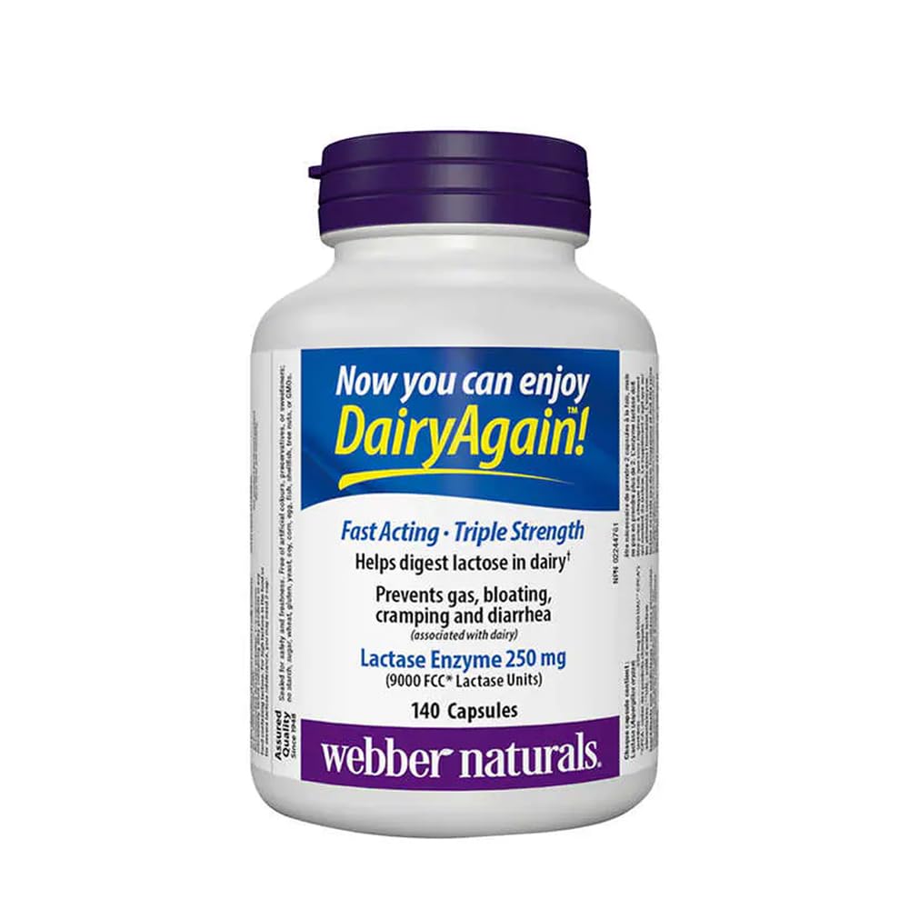 Webber Naturals Lactase Enzym Extra Stärke 140 Kapseln