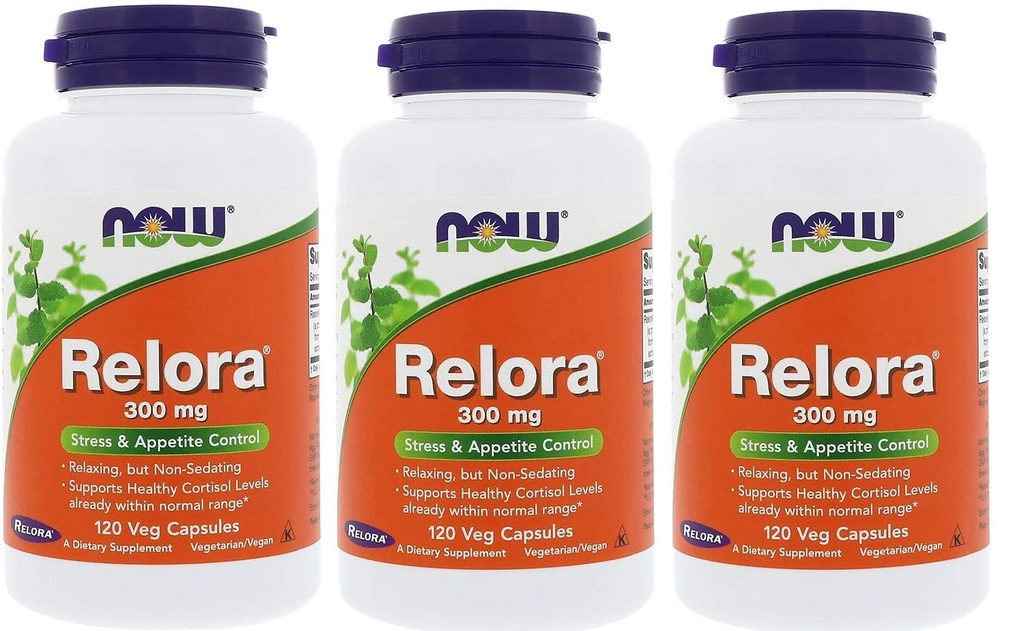 Jetzt Lebensmittel Relora 300 mg, Veg-Kapseln, 120-Count (Pack von 3)