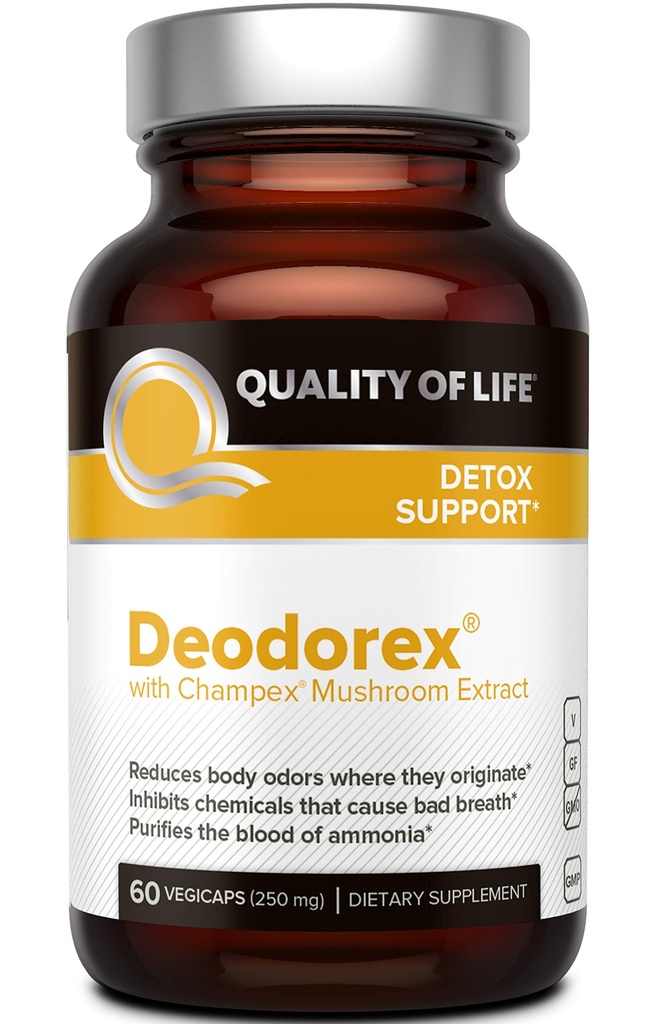 Qualität des Lebens - Entgiftung Unterstützung - Kampf Bad Breath und Body Odor - Deodorex - 60 Vegicaps