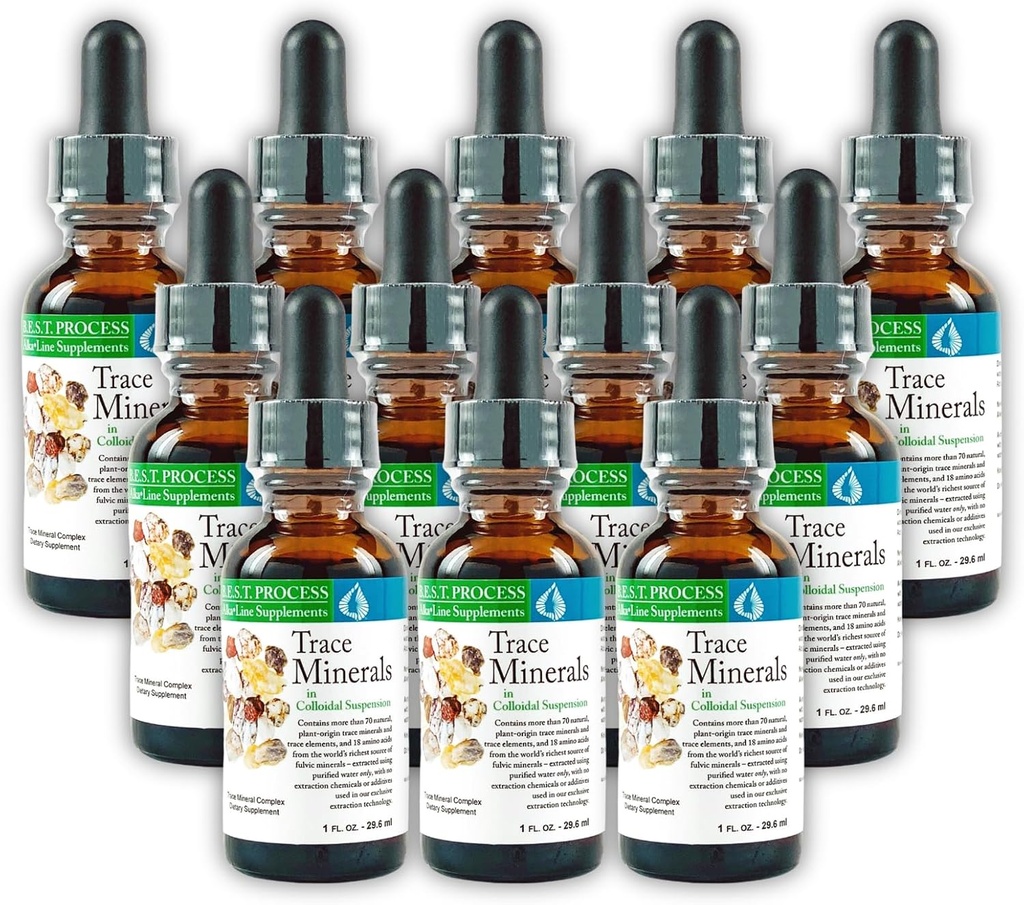 Morter Trace Minerals in kolloidaler Suspension (12 Pack) Morter HealthSystem Best Process Alkaline — Nährstoffdichte Spurenelemente, Fulvic Minerals & Aminosäuren