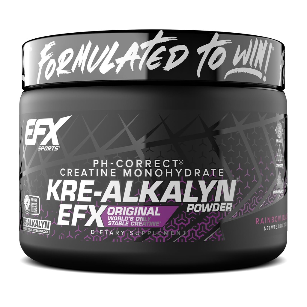 EFX Sports Kre-Alkalyn EFX Poudre de pH correct Supplément de poudre monohydratée en créatine Force, croissance musculaire et performance