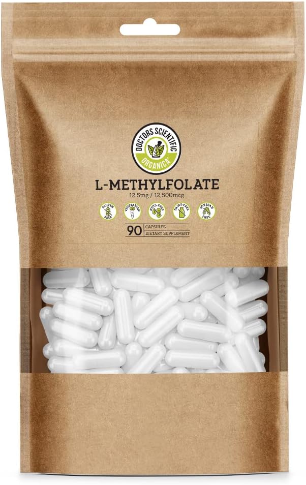 DSO L Methylfolat 12.5mg (5 MTHF Supplement) - 90 Vegan Kapseln (12,5 mg) - Aktive L Methyl Folat-Ergänzung für Homocystein Control - Folsäure Vitamin - Eco-Friendly Packaging