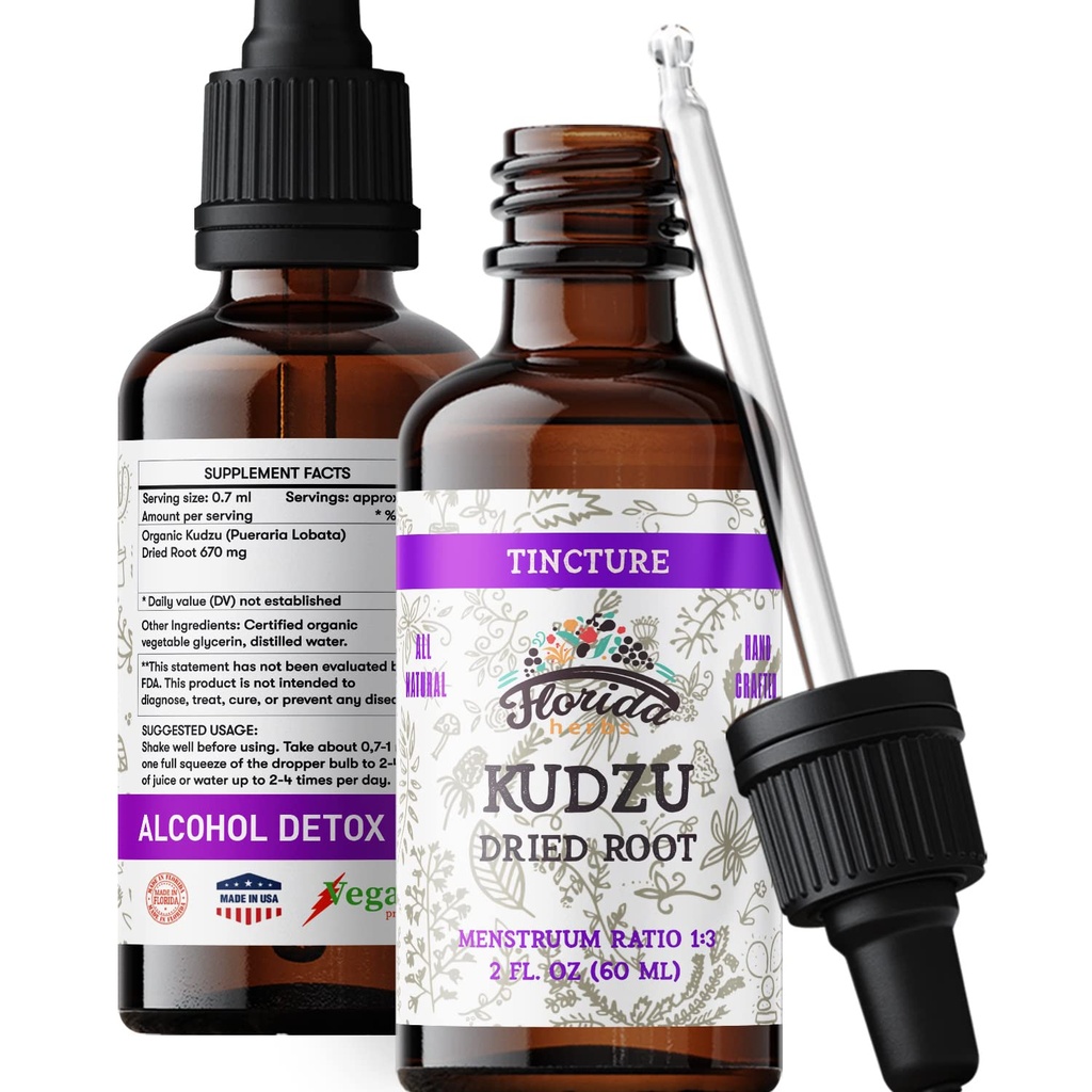Kudzu Extrakt – Kudzu Root Organic Supplement- Natürliche Kudzu Pflanze - Kudzu Root Extract - Non-Alcohol Supplement - Made in USA – 2 oz