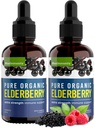 Sirop de mûre aînée biologique, 60 jours d'approvisionnement, gouttes liquides noires pour le soutien immunitaire, sirop de mûre aînée Sambucus - gouttes d'extrait liquide pour les enfants et les adultes - force supplémentaire (2 pack)