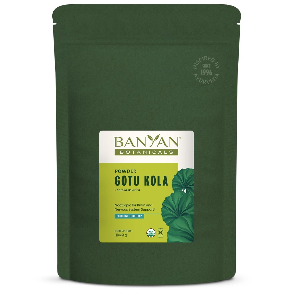 Banyan Botanicals Gotu Kola Powder – Organic Brahmi (Centella Asiatica) – Calming Nootropic Herb für Nervous System Support & Healthy Skin* – 1 lb. – Non-GMO Sustainable Sourced Vegan
