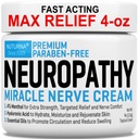 Neuropathy Nerve Relief Cream - Premium Nerve Cream 3X Aktion für gezieltes Relief und beruhigendes Nerve Comfort - Maximale Stärke mit 4% Menthol Arnica MSM für Füße Hände Beine Zehen & Back - Große 4 Oz