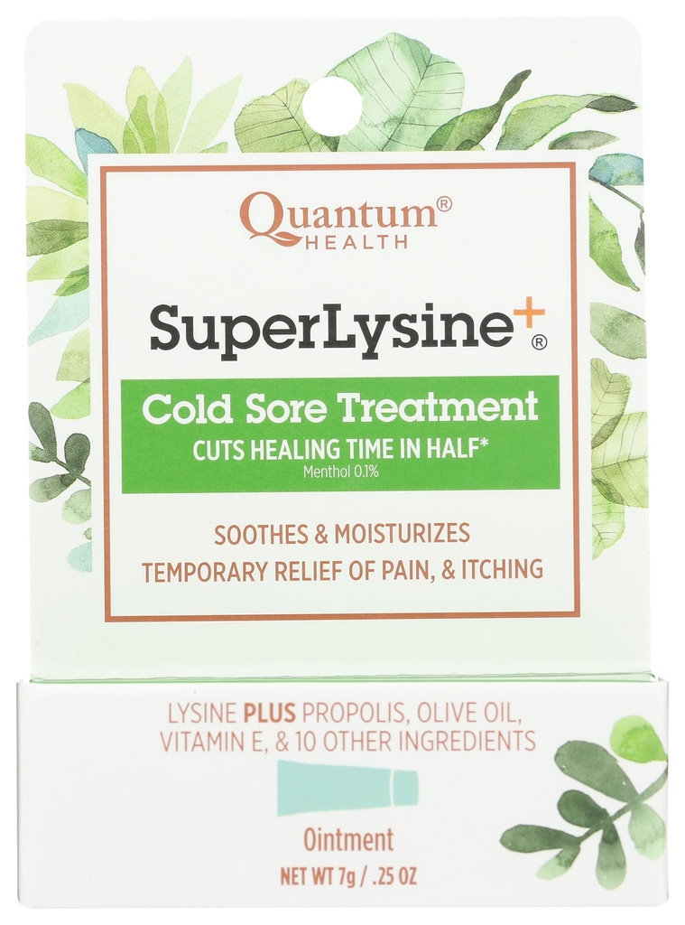 Quantum SuperLysine+ Kalte Sore Behandlung Ointment|Relieves Schmerz, Brennen und JuckreizutCuts Heilzeit in Half0.20.25 Unze