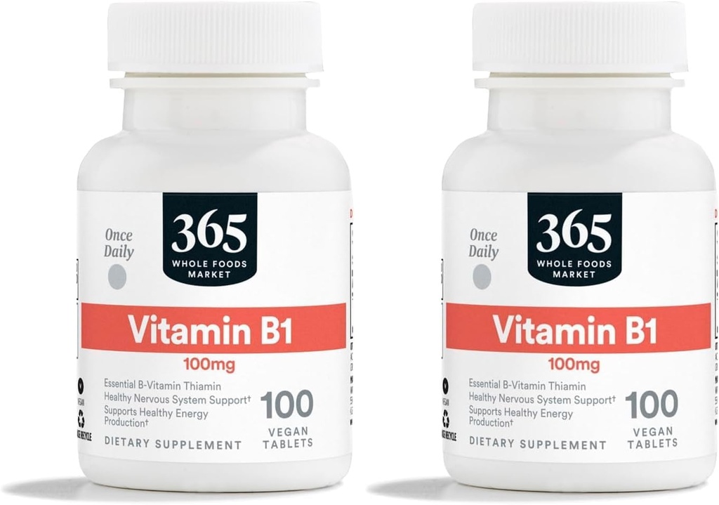 365 von Whole Foods Market, Vitamin B1 100Mg, 100 Tabletten (Pack von 2)