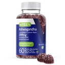 Viteey Ashwagandha Gummies avec Ginseng & Lemon Baume - Mood, Calm & Stress Support Suppléments Ashwagandha - Vegan, sans gluten - 60 Comte
