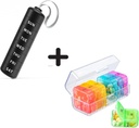 Zoksi Travel Pill Organizer, Tägliche Ergänzung Organizer Halter, Tragbare Vitamin-Gehäuse mit 7 Detachable große Komponente, Wöchentliche Pille Box 7 Tage für Außen, Büro, Home (Schwarz)
