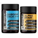 ONNIT Premium Alpha Brain Bundle - Nootropic Brain Supplement (30 Zähler) für Fokus, Konzentration & Speicher + Shroom Tech Sport für Übung, Energie & Cardiovascular Performance (84 Zähler)