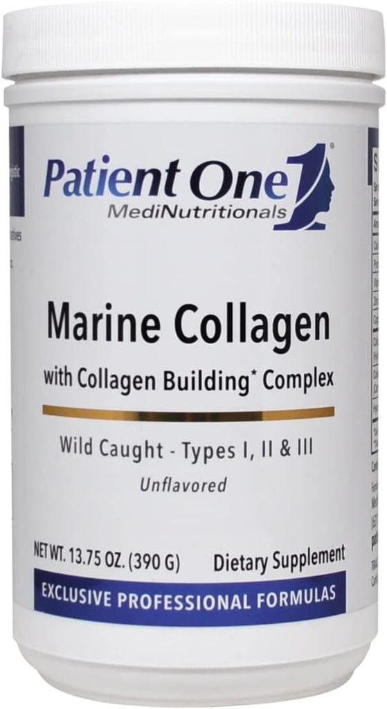 Patient One Marine Collagen | Pulver-Ergänzung zur Bereitstellung Ganzkörper-Unterstützung* | mit Arten 1, 2 und 3 Collagen, Plus Collagen Cofactors | 13.75 Unze