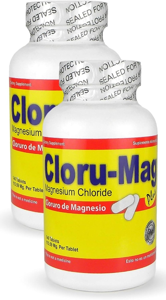 Magnesium Chloride Tabletten - CLORU-MAG PLUS 2 Pack - (CLORURO DE MAGNESIO)