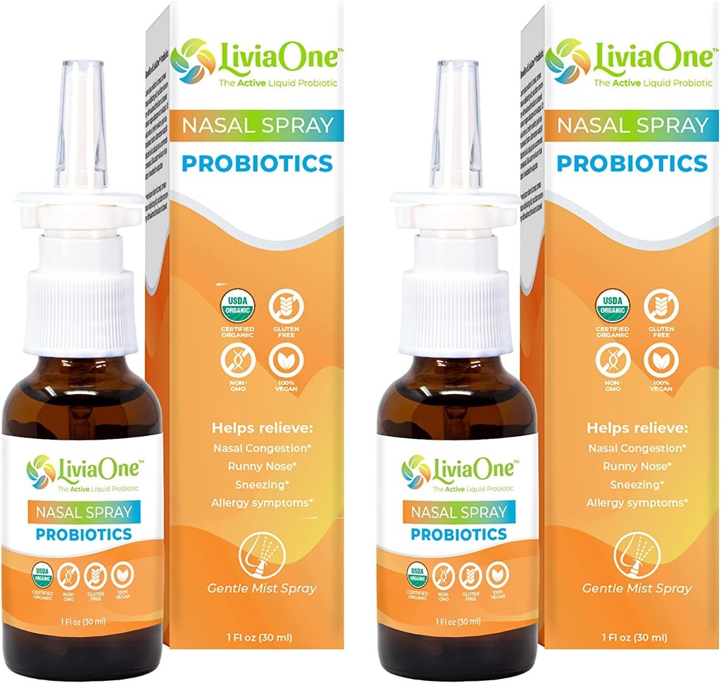 LiviaOne Nasal Spray, All-Natural Pflanzen basiert Probiotic Sinus Spray 1 Fl Oz (Pack von 2)