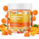 90 Graf Magnesium Glycinat Gummi 400mg w/Ashwagandha Beilage - Zuckerfreie Zink Magnesium Glycinat Beilage Ashwagandha Gummi für Erwachsene Orange Flavor
