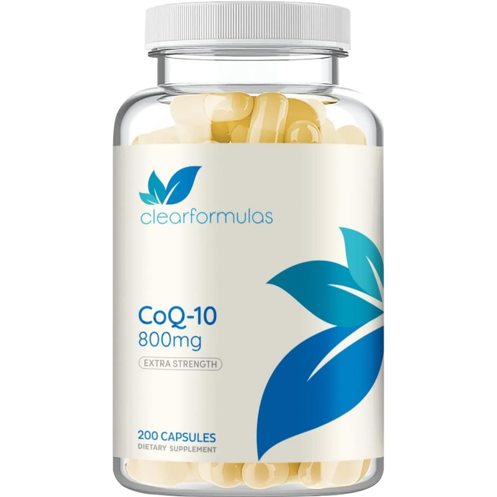 Extra Strength CoQ10 800mg - Coenzyme d'absorption rapide Q10 800mg Antioxydant puissant pour l'énergie cardiaque et le vieillissement Support - Caps haute stabilité CoQ10 Ubiquinone - Fabriqué dans un cGMP US Lab (100 portions)