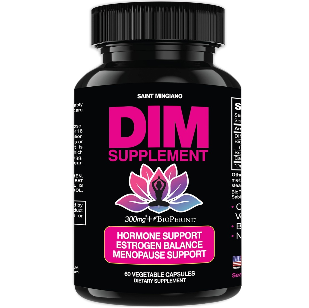 DIM Ergänzung 300 mg - Hormon Balance für Frauen, | Estrogen Ergänzung für Frauen mit Hot Flashes & Nacht Sweats | Aids in Menopause Symptome, Estrogen & Oestrogen. 60 Kapseln