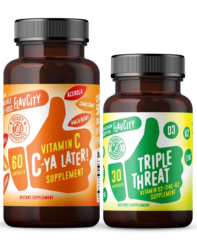 Ensemble de suppléments de vitamine C et D, C-Ya et triple menace