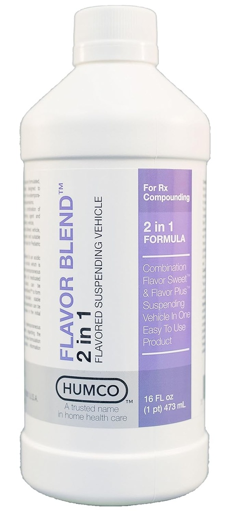 Humco Flavor Blend, 16 oz. Flavored Suspending Vehicle for Compounding. Popular Pharmaceutical Compounding Base. Mixing Agent.