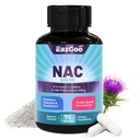 NAC-Ergänzung, N-Acetyl Cystein Kapseln 800mg, N-Acetyl-Ergänzung mit Milchdistel 200mg, Antioxidans-Unterstützung, Vegan, GVO-frei, NAC 90 Count (Pack von 1)