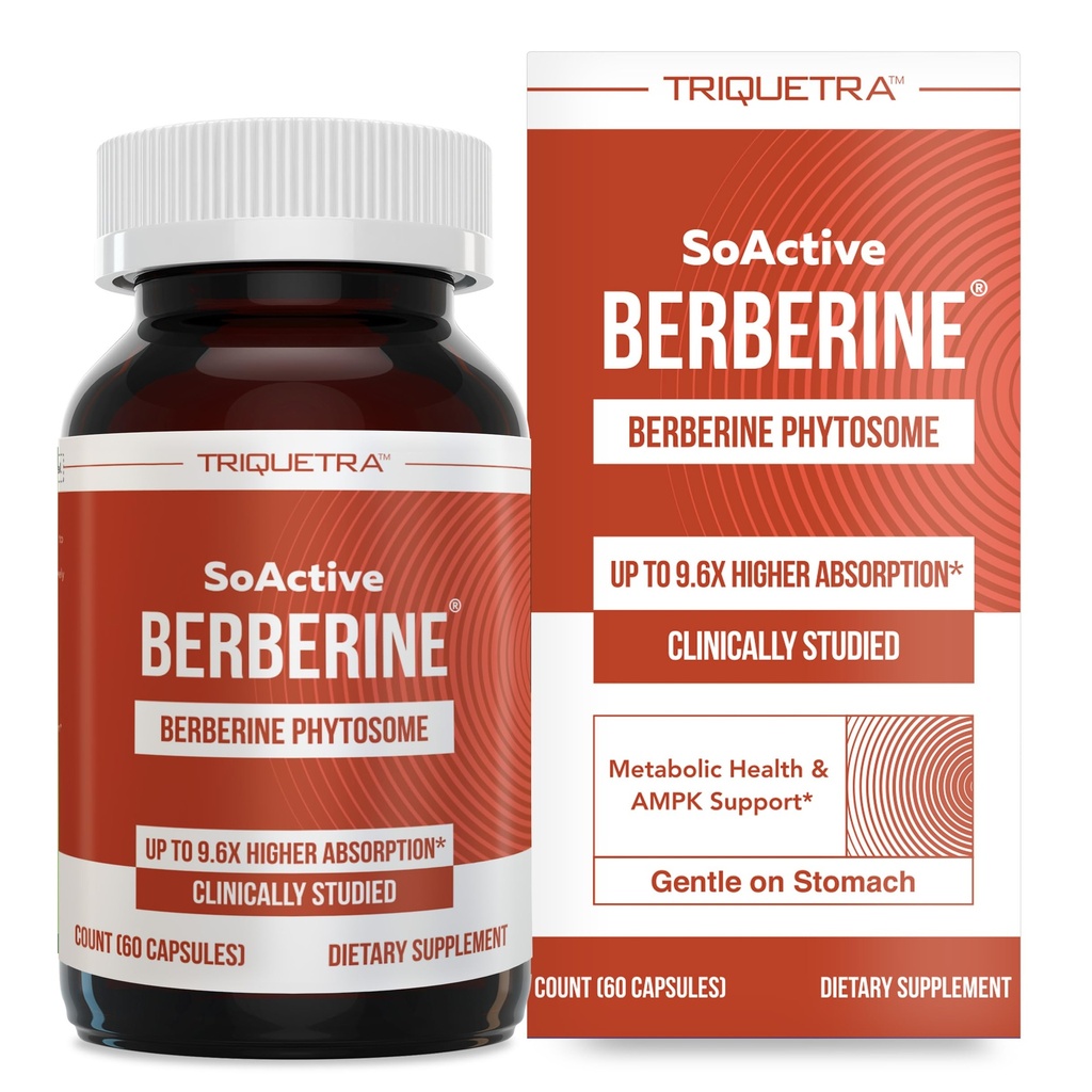 SoActive Berberine 550mg: 9,6X Absorption plus élevée, cliniquement étudié, optimisé Phytosome.