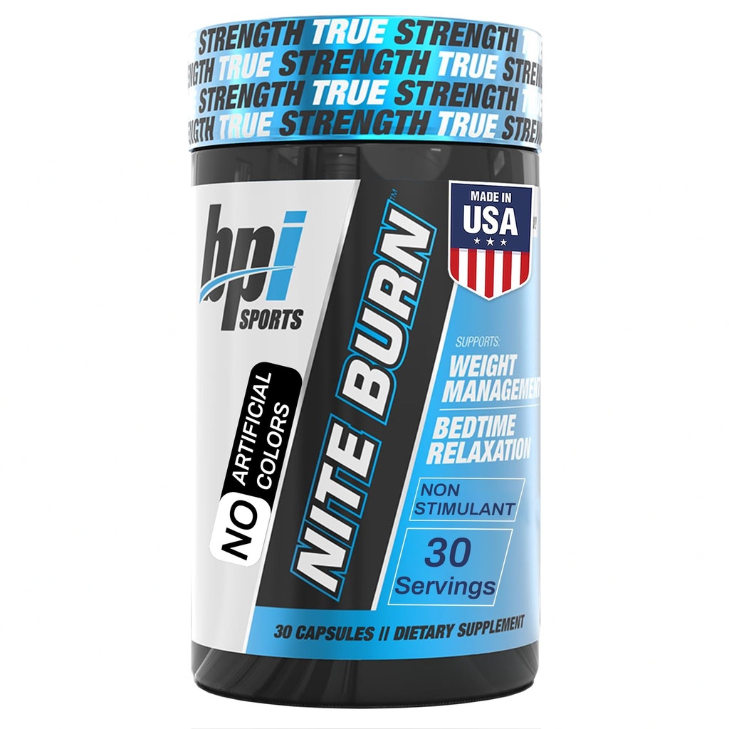BPI Sports Nite brennen – Nighttime Fat Burner & Sleep Support – Keto-Friendly – Weight Loss, Burn Fat, Relaxation, Boost Metabolism – 30 Portionen – 640mg