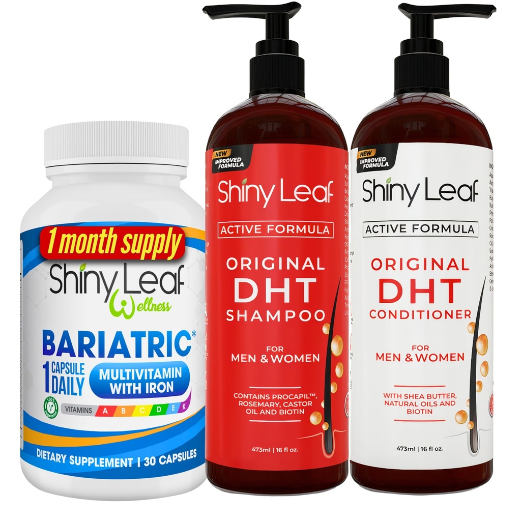 Multivitamine bariatrique avec shampooing et revitalisant en fer et en DHT, shampooing et revitalisant pour femmes et hommes