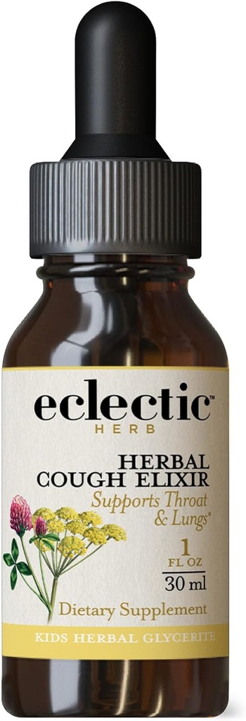 Eclectic Institute Kids, Herbal Cough Elixir, Black Cherry Flavored.