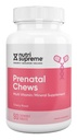 Nutri Supreme Vitamine prénatale, Vitamines prénatales à croquer pour les femmes avec 800 MCG de folate, Multivitamine complète de grossesse avec fer, Kosher, Cherry Flavor, 90 Comte