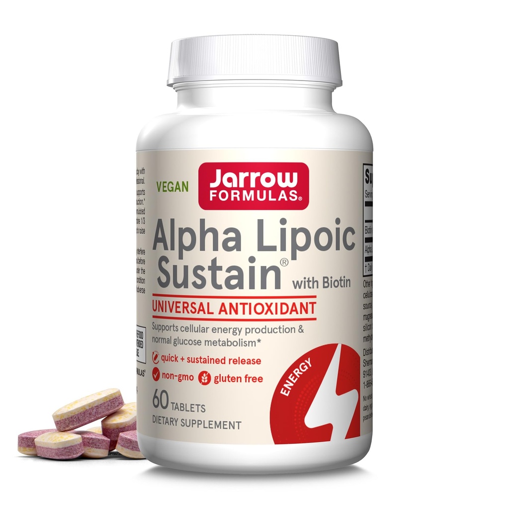 Jarrow Formeln Alpha Lipoic Sustain mit Biotin, 300 mg Alpha Lipoic Acid, Universal Antioxidant, Nahrungsergänzung, 60 Vegan Tabletten, Bis zu einer 60-Tage-Versorgung
