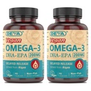 DEVA Vegan Omega-3 DHA-EPA, de Micro Algae, libération retardée, 90 capsules végétaliennes (paquet de 2)